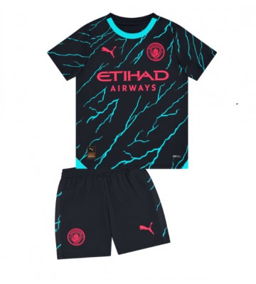 Manchester City Tredjedraktsett Barn 2023-24 Kortermet (+ Korte bukser)